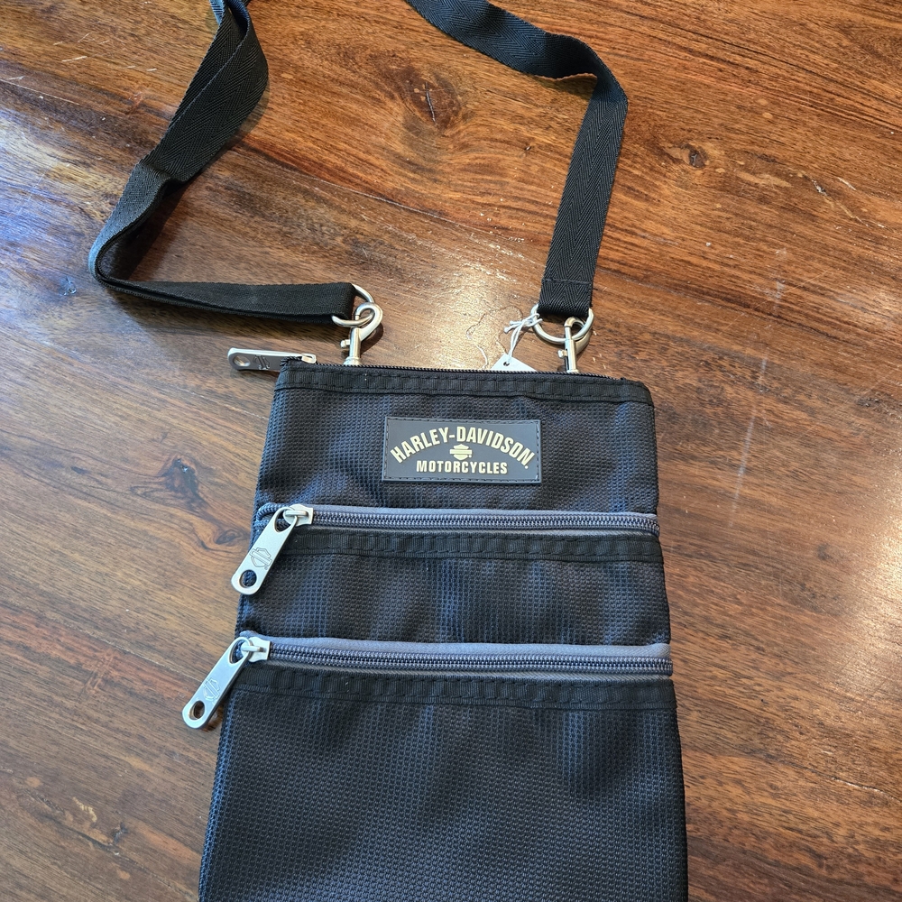 Harley-Davidson Black and Silver Messenger Bag
